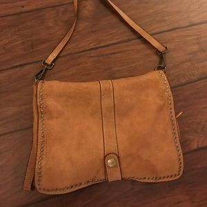 Solid leather crossbody